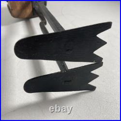 Vintage Original Fine Mixed Media Wood Brass Iron Bird Sculpture Folk Art Statue