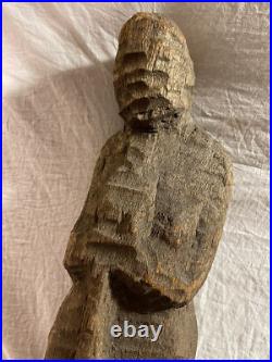 Vintage Original Folk Art Carved Wooden Abstract Sculpture