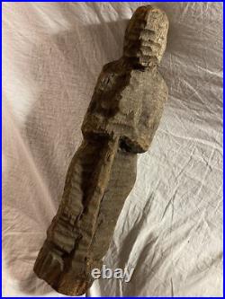 Vintage Original Folk Art Carved Wooden Abstract Sculpture