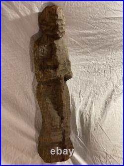 Vintage Original Folk Art Carved Wooden Abstract Sculpture