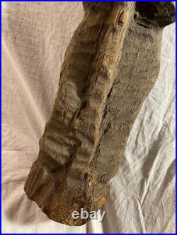 Vintage Original Folk Art Carved Wooden Abstract Sculpture