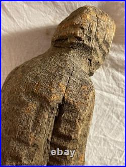 Vintage Original Folk Art Carved Wooden Abstract Sculpture