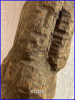 Vintage Original Folk Art Carved Wooden Abstract Sculpture