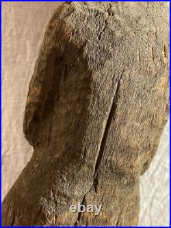 Vintage Original Folk Art Carved Wooden Abstract Sculpture