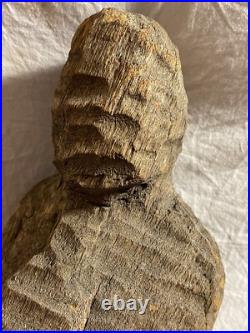 Vintage Original Folk Art Carved Wooden Abstract Sculpture