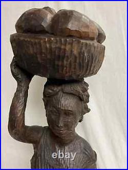 Vintage Original Haitian Art Wood Sculpture By Renowned Ludovic Booz (signed)