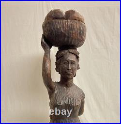 Vintage Original Haitian Art Wood Sculpture By Renowned Ludovic Booz (signed)