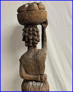 Vintage Original Haitian Art Wood Sculpture By Renowned Ludovic Booz (signed)