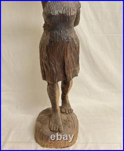 Vintage Original Haitian Art Wood Sculpture By Renowned Ludovic Booz (signed)