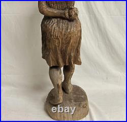 Vintage Original Haitian Art Wood Sculpture By Renowned Ludovic Booz (signed)