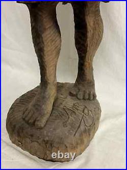 Vintage Original Haitian Art Wood Sculpture By Renowned Ludovic Booz (signed)