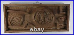 Vintage Original MCM Mid-Century Modern Wood Carving by an Unknown Artist