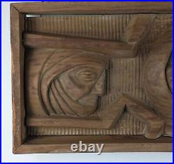 Vintage Original MCM Mid-Century Modern Wood Carving by an Unknown Artist