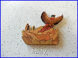 Vintage Original Pheasant Male & Female Hand Lathed Puzzle Bird Lover Gift 5.5
