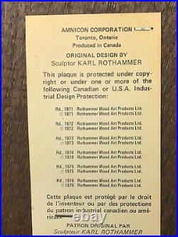 Vintage Original Round Carved Wood Canadian Birds Geese Sculpture Plaque Signed