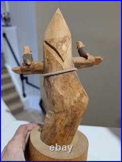Vintage Original Signed Ben Ortega Wood Carving St Francis of Assisi