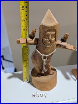 Vintage Original Signed Ben Ortega Wood Carving St Francis of Assisi