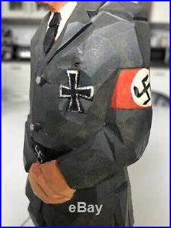 Vintage Original Sven Gunnarsson Wood Carving Adolf Hitler Political Figure