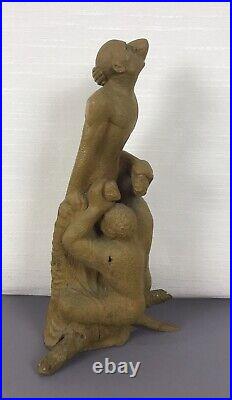 Vintage Original Ukrainian Wood Sculpture, Artist Sculptor With Model 1970's