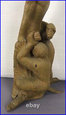 Vintage Original Ukrainian Wood Sculpture, Artist Sculptor With Model 1970's