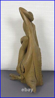 Vintage Original Ukrainian Wood Sculpture, Artist Sculptor With Model 1970's