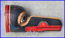 Vintage Pacific Northwest Coast Hand Carved Wood Transformation Mask Man-Raven