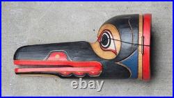 Vintage Pacific Northwest Coast Hand Carved Wood Transformation Mask Man-Raven