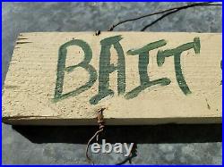 Vintage Painted Wood Carved Fish Bait For Sale Trade Shop Sign Folk Art