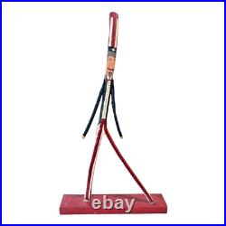 Vintage Patriotic Handmade Folk Art Wooden Uncle Sam Sculpture Signed