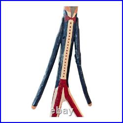 Vintage Patriotic Handmade Folk Art Wooden Uncle Sam Sculpture Signed