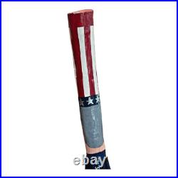 Vintage Patriotic Handmade Folk Art Wooden Uncle Sam Sculpture Signed