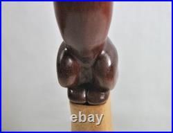 Vintage Peter Larsen Hand Carved Wood Playful Cat Sculpture Figure 17 Signed
