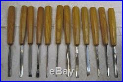 Vintage Pfeil Swiss Made 12 Piece Wood Carving Set with Custom Leather Pouch
