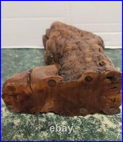 Vintage Polished Burl Wooden Sculpture Abstract Art 6x6