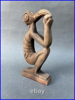 Vintage Polynesia Easter Island Bird Man Carving & Two Rongorongo Wooden Tablets