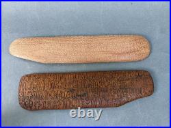 Vintage Polynesia Easter Island Bird Man Carving & Two Rongorongo Wooden Tablets