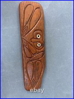 Vintage Polynesia Easter Island Bird Man Carving & Two Rongorongo Wooden Tablets