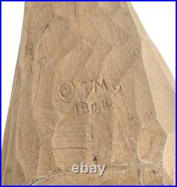 Vintage Primitive Folk Art Wood White Hand-Carved Swan Decoy Sculpture TMC 1984