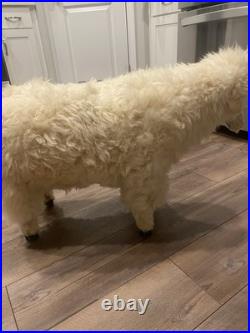 Vintage Primitive Solid Wood Sheep Foot Stool Sculpture