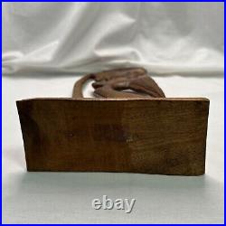 Vintage Primitive Teak Sculpture Wooden Figurine The Kiss 14 5/8 Tall