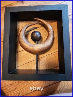 Vintage R. B. S WOOD&METAL SCULPTURE WALL OR TABLE ART SIGNED