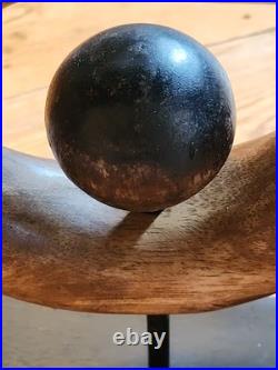 Vintage R. B. S WOOD&METAL SCULPTURE WALL OR TABLE ART SIGNED