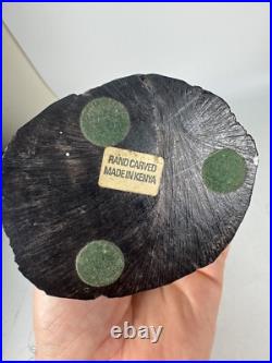 Vintage RARE Hand Carved African Ebony Wood Sculpture Made in Kenya 9 Tall