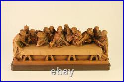Vintage Rare Anri Carved Wood Jesus Last Supper Sculpture Figurine Italy Made