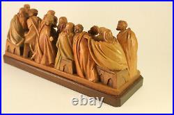 Vintage Rare Anri Carved Wood Jesus Last Supper Sculpture Figurine Italy Made