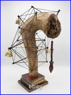 Vintage Rare Handmade Esoteric Divination Statue With Question and Answer Pendul