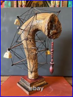Vintage Rare Handmade Esoteric Divination Statue With Question and Answer Pendul