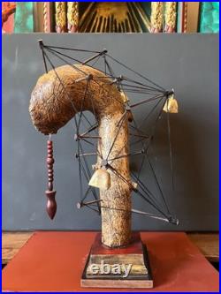 Vintage Rare Handmade Esoteric Divination Statue With Question and Answer Pendul