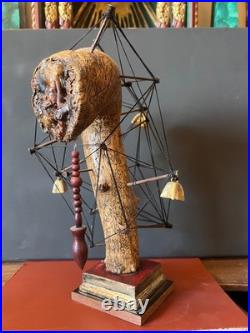 Vintage Rare Handmade Esoteric Divination Statue With Question and Answer Pendul