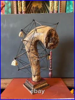 Vintage Rare Handmade Esoteric Divination Statue With Question and Answer Pendul
